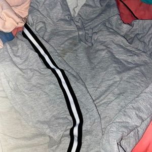 Striped long sleeve plus size cropped